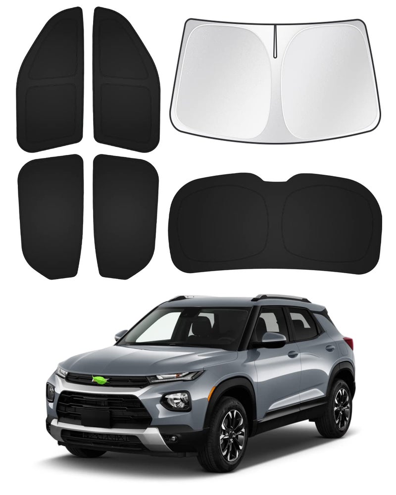 Canvcle Sunshade for 2021-2024 2025 Chevrolet/Chevy Trailblazer Windshield Sun Shade Side Rear Window Shade Cover Sun Visor Shield Privacy Protection Keep Vehicle Cool Black 6PCS - Image 1
